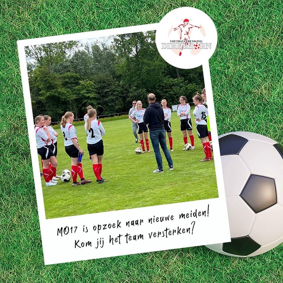 v.v.Dirkshorn zoekt nieuwe meiden MO17.