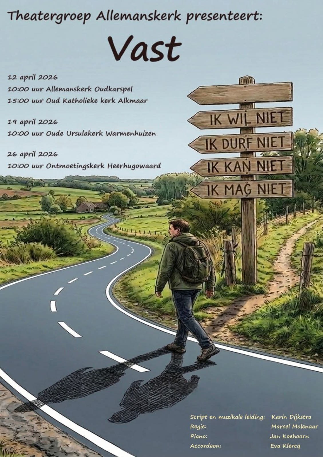 Theaterdienst  “VAST” op zondag 19 april 2026. Aanvang 10.00 uur 