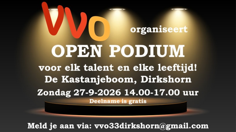 Flyer open podium liggend